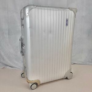 【廃盤】青ロゴ RIMOWA リモワ TOPAS トパーズ プルタブ 63L 4輪 鍵付き チェックインM アルミ シルバー スーツケース キャリーバッグ