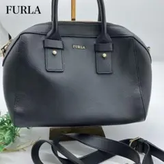 【大人気】フルラ　2way ショルダーバッグ　ハンドバッグ　ブラック