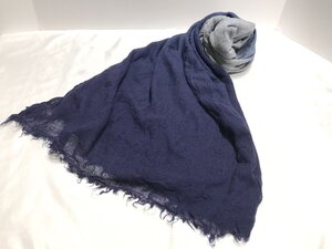 ■【YS-1M】 Polo Ralph Lauren ポロ ラルフローレン ショール ■ グラデーション 紺 ネイビー系 グレー系 全長184cm 【同梱可能商品】■D