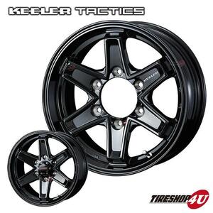 4本購入でKEELER TACTICS 16x7.0J 6/139.7 +5 GLOSS BLACK 新品ホイール1本価格