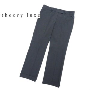 【1円】セオリーリュクス Theory luxe レディース ストレート テーパードパンツ 38 W約80cm グレー ストレッチ ロールアップ ターンナップ