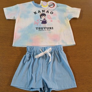 ☆新品☆鬼滅の刃　カナヲ☆半袖・短パンツ☆パジャマ☆110cm☆水色☆女の子用☆No.342