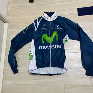 美品　プロサイクルチーム　movistar モビスター　サイクル　ウィンタージャケット　サイズ　3