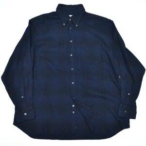 INDIVIDUALIZED SHIRT インディヴィデュアライズドシャツ チェックボタンダウンシャツ 長袖 Lサイズ ネイビー メンズ M021032