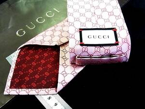 ♪:.*:1962【美品】新作・現行タグ★グッチ★中細【GUCCI】 総ＧＧロゴ柄 ネクタイ