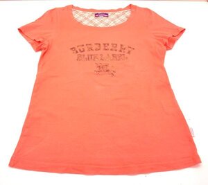 バーバリーブルーレーベル/BURBERRY BLUELABEL カットソー Tシャツ 半袖 38サイズ レディース オレンジ系