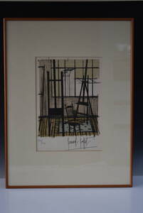 ③ ベルーナ・ビュッフェ Bernard Buffet L’ATELIER オリジナルリトグラフ集 136/160 ムルロ工房 1970年 額装 