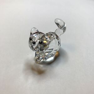 美品! スワロフスキー SWAROVSKI クリスタル置物 2008年廃盤品 Lil of blingネコ サイズ:3.7cm デザイナー:Elke Kumar 希少！格安！新同!