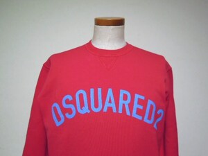 DSQUARED2●デイースクエアード●トレーナー●サイズS●綺麗な赤ピンク●ロゴダメージ加工プリント●美品