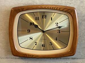 Midcentury Style Wall Clock Brown×Gold(検索 北欧ビンテージ,サンバースト,ミッドセンチュリー,イームズ,50