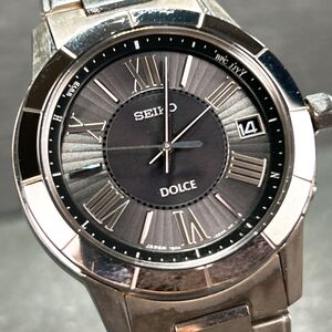 美品 2013年 SEIKO セイコー DOLCE ドルチェ SADZ113 腕時計 電波ソーラー アナログ チタニウム カレンダー ブラック文字盤 動作確認済み