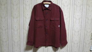 Size 02 WTAPS 23AW DECK 02 LS COTTON TWILL 232TQDT-SHM03 バーガンディー 長袖シャツ ワイン