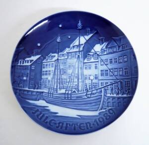 伝統工芸 工芸美術 美術陶器「ロイヤルコペンハーゲン ROYAL COPENHAGEN ビング オー グレンダール 1989年 クリスマス プレート デンマーク