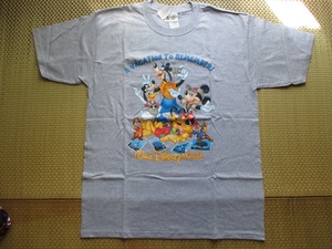 新品 値札付き★WDW Tシャツ ミッキー達と4つパークシンボル アトラクシヨン M グレー／ウォルトディズニーワールド アメリカ ヴィンテージ