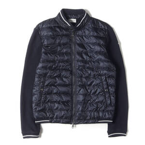 MONCLER モンクレール ジャケット サイズ:M ダウン コンビ ジップ スウェット ブルゾン ネイビー 紺 アウター ジャンパー