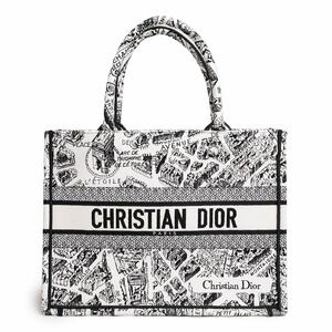 （新品・未使用品）クリスチャンディオール Christian Dior ブックトート ミディアム エンブロイダリー ハンドバッグ キャンバス M1296Z