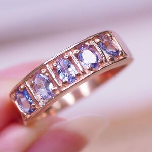 ＊925 煌めくタンザナイトリング＊英国ヴィンテージ アンティーク アールデコ 指輪 金 ゴールド gold Tanzanite ring vintage antique 