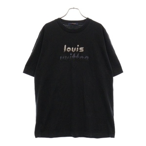 LOUIS VUITTON ルイヴィトン 23AW ビーズロゴ エンブロイダリー クルーネック半袖Tシャツ カットソー ブラック RM232 NPG HPY86W