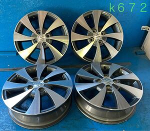 〈K672〉ホイール4本セット　SUZUKI 純正　15インチ4.5J オフセット+45 PCD4H100 ハブ54mm ボルト穴13mm 