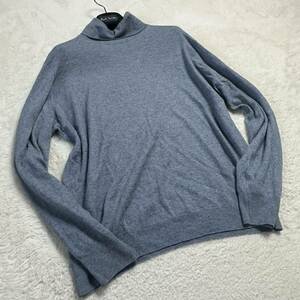 【美品/超希少2XL相当】Ermenegildo Zegna エルメネジルドゼニア カシミヤ100% 編み込み ニット タートルネック イタリア製 肌触り 薄手 52