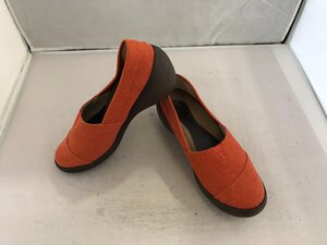 【Regetta　canoe】リゲッタカヌー　レディス　ウォーキングパンプス　オレンジ　キャンバス　M（約23～23.5cm）ヒール6cm　SY02-EYS