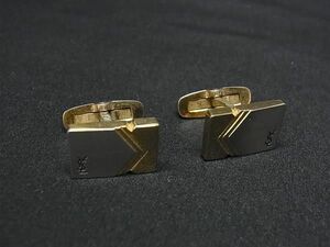 YVESSAINTLAURENT イヴサンローラン カフス カフリンクス アクセサリー ビジネス 紳士 メンズ ゴールド系×シルバー系 DE6877