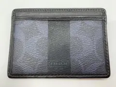 COACH コーチ カード ケース シグネチャー ブラック ブルー