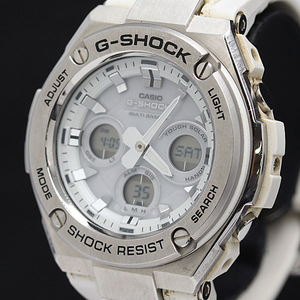 1円 稼働 カシオ GST-W310-7AJF QZ G-SHOCK 電波ソーラー ホワイト文字盤 メンズ腕時計 0528000 12RKT REI KMR