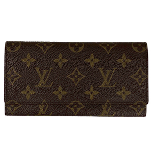 ルイ・ヴィトン Louis Vuitton ポルト 円 3 カルト クレディ 札入れ カード入れ 長財布 モノグラム ブラウン M61818 レディース 【中古】