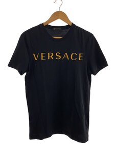 VERSACE◆Tシャツ/S/コットン/BLK