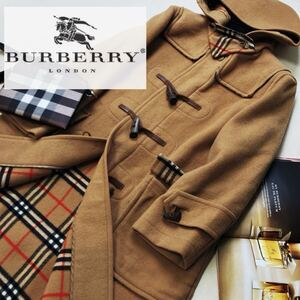 i5 美品☆極上の暖かさウール100% 参考価格14万●BURBERRY LONDON●メルトンウールウールダッフルコート バーバリーコート レディース