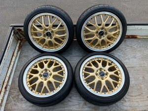 ユーロスポーツ タイプ815 ゴールド 16インチ 6.0J +48 +40 4H 100 BBS風 4本 Eurosport type815 ポテンザ RE003 POTENZA 165/50R16