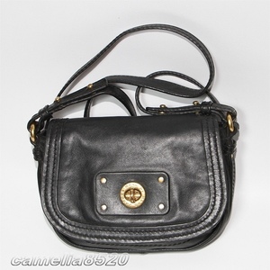 Marc by Marc Jacobs マーク バイ マーク ジェイコブス ショルダーバッグ 黒 ブラック レザー 中古 美品 斜め掛け 肩掛け クロスボディ