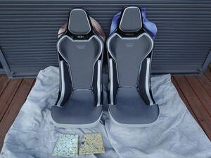 レカロ RECARO　ＲＣＳ　GB GG SILVER （ブラックシェル・グラスメッシュSilver） ２脚セット ベルトストラップ付　【中古品】