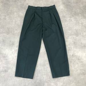 GQ241◇stein : EX WIDE TAPERED TROUSERS◇◇グリーン 定価￥378400－ シュタイン 2タック ワイドテーパードトラウザーパンツ