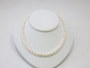 h4B036Z- MIKIMOTO ミキモト パールネックレス K14WG M刻印 総重量約25.7g 約6.4-6.9㎜