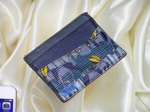 訳あり♪フルラ FURLA♪メンズ Gray系 本革 名刺入れ カードケース 5枚 パスケース クレカ SUICA 診察券 3288■郵便送料全国一律：140円