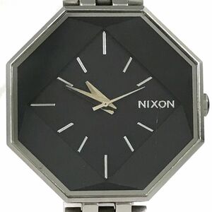 NIXON ニクソン CAPULET キャプレット 腕時計 クオーツ アナログ シルバー ブラック ウォッチ 八角形 個性的 電池交換済 動作確認済