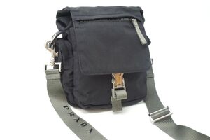 プラダ スポーツ ショルダーバッグ ポシェット 4VA440 ロゴ Unisex メンズ ナイロンキャンバス 黒 ブラック PRADA SPORT 0686h