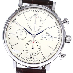 IWC SCHAFFHAUSEN IW391007 ポートフィノ クロノグラフ デイデイト 自動巻き メンズ 保証書付き_799498