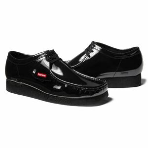 【新品未使用】24SS 新品 SUPREME シュプリーム CLARKS PATENT LEATHER WALLABEE クラークス ワラビー 靴 くつ ブーツ US9 BLACK ブラック