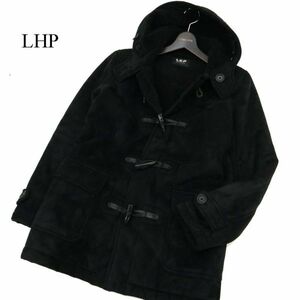 LHP エルエイチピー 秋冬 牛革使い★ フェイク ムートン レザー ダッフル コート Sz.S　メンズ 黒　C3T11240_C#N