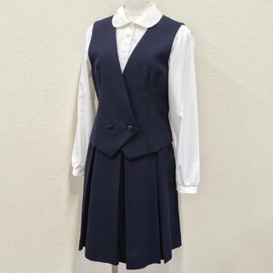 (G)A424(中古)群馬県 前橋女子高校 3点セット /指定品/M/W69/丈54/8箱/ベスト/ブラウス/スカート/夏服/夏用/制服/女子校/女子学生/学生服