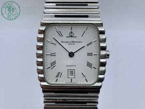 BA0606176　△1円～! BAUME&MERCIER ボーム＆メルシエ 5745 クォーツ デイト 腕時計 アナログ スクエア 白文字盤 ２針 現状品