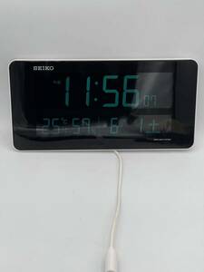 SEIKO セイコー 中古 電波置き掛け時計 DL208W デジタル 