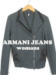 アルマーニジーンズ ★ ライダース スウェット 42 M ★ レディース ARMANI JEANS ジャケット ブルゾン ロゴ入り ジョルジオアルマーニ