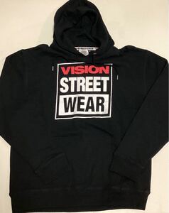 VISION STREET WEAR プルオーバーパーカー◎長期保管・デッドストック・未着用◎Lサイズ◎タグ付き◆黒◎ヴィジョンストリートウェア