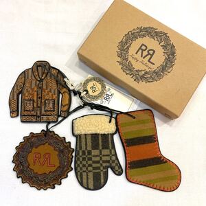 新品未使用品 RRL Leather Ornaments ダブルアールエル レザー オーナメント DOUBLE RL happy holidays インテリア クリスマス 飾り