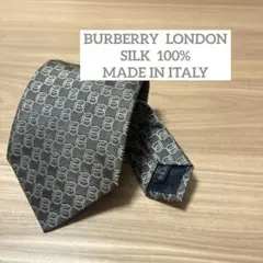 BURBERRY バーバリー LONDON ネクタイ 総柄 グレー ブランドロゴ