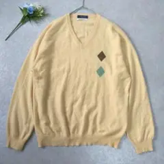 GRESHAM グレシャム　カシミヤ100%ニットセーター　ベージュ　Vネック